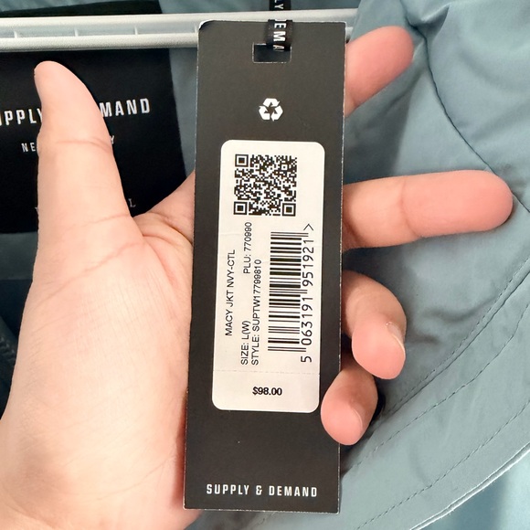 Sky Blue Women's Puffer Jacket (oversized) - Picture 3 of 4